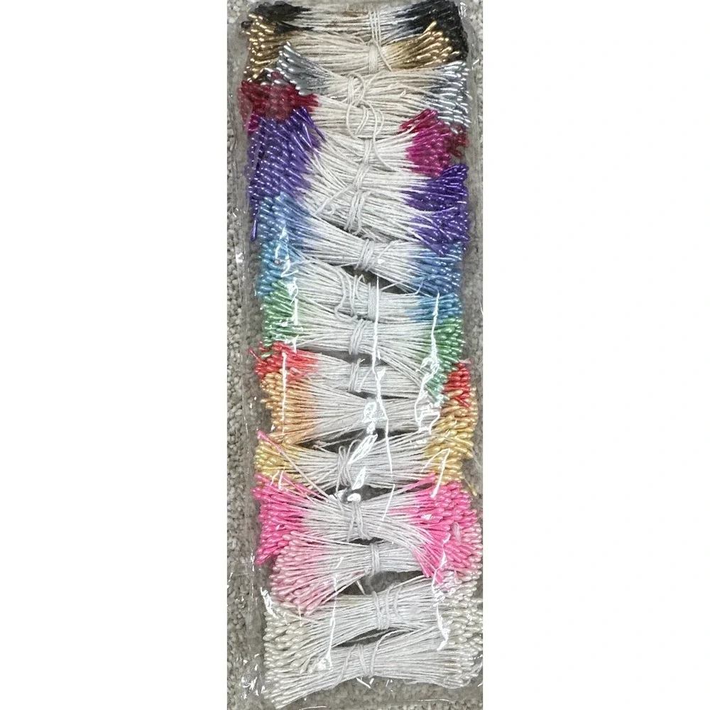 Artificial Flower Stamens/Pistils Metallic Finish Assorted Colors 1000 Pairs